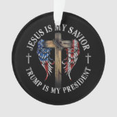 イエスは私の救い主であり、トランプは私の大統領2024 USA オーナメント (正面)
