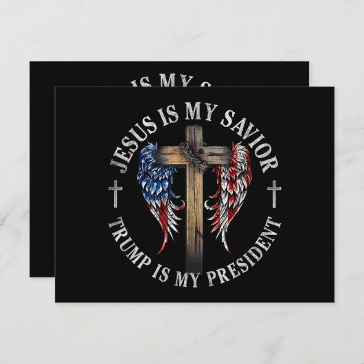 イエスは私の救い主であり、トランプは私の大統領2024 USA シーズンカード (正面/裏面)