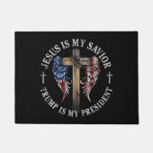 イエスは私の救い主であり、トランプは私の大統領2024 USA ドアマット (正面)