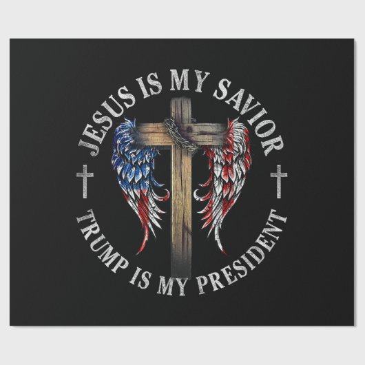 イエスは私の救い主であり、トランプは私の大統領2024 USA ラッピングペーパー (フラット)