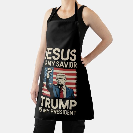 イエスは私の救い主であり、トランプは私の大統領47アメリカ エプロン (インサイチュ)