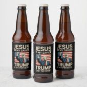 イエスは私の救い主であり、トランプは私の大統領47アメリカ ビールラベル (ボトル)