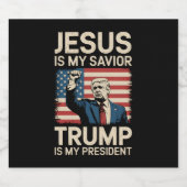 イエスは私の救い主であり、トランプは私の大統領47アメリカ ビールラベル (シングルラベル)