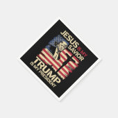 イエスは私の救い主であり、トランプは私の米国国旗である スタンダードカクテルナプキン (角)