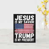 イエスは私の救い主であり、トランプは私の_共和国の大統領である カード (黄色い花)
