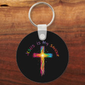 イエスは私の救い主であり、愛の忠実な思い出である キーホルダー (正面)
