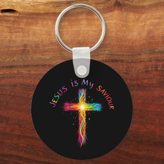 イエスは私の救い主であり、愛の忠実な思い出である キーホルダー (正面)