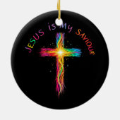 イエスは私の救い主であり、愛の忠実な思い出である セラミックオーナメント (裏面)