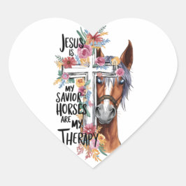 イエスは私の救い主である馬は私のセラピーであるおもしろい ハートシール