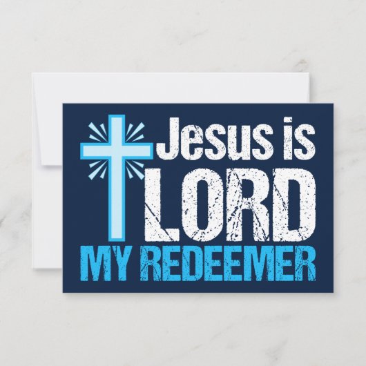 イエスは私の救い主キリスト教のクロスブルー カード (正面)