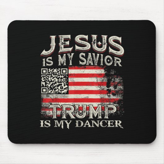 イエスは私の救い主トランプは私のダンサーQrトランプ段 マウスパッド (正面)