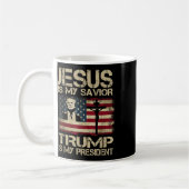 イエスは私の救い主トランプは私の大統領トランプ2 コーヒーマグカップ (左)
