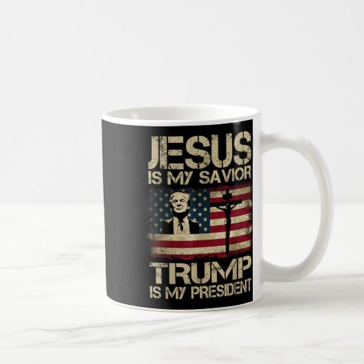 イエスは私の救い主トランプは私の大統領トランプ2 コーヒーマグカップ (右)