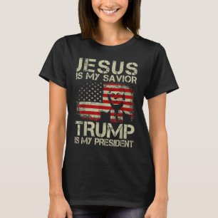 イエスは私の救い主トランプは私の大統領トランプ2 Tシャツ