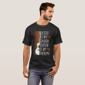 イエスは私の救い主、ギターは私のセラピークリスチャン Tシャツ (正面フル)