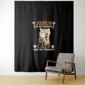 イエスは私の救い主、猫は私のセラピークリスチャンC タペストリー (インサイチュ)