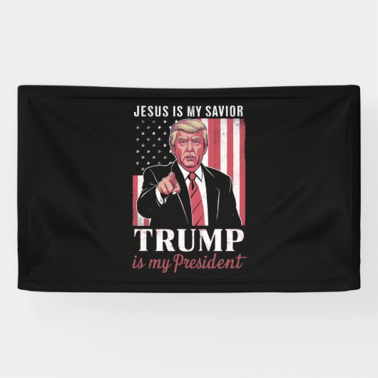 イエスは私の救世主トランプは私の大統領選挙 横断幕 (横)