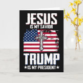 イエスは私の救世主トランプは私の大統領 2 カード (黄色い花)