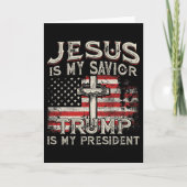 イエスは私の救世主、トランプは私の大統領、アメリカン カード (正面)