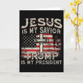 イエスは私の救世主、トランプは私の大統領、アメリカン カード (黄色い花)
