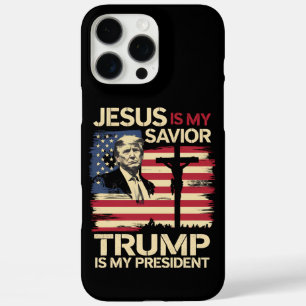 イエスは私の救世主 トランプは私の大統領 アメリカ国旗 iPhone 16 PRO MAXケース