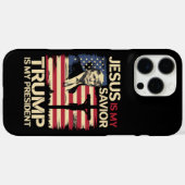 イエスは私の救世主 トランプは私の大統領 アメリカ国旗 Case-Mate iPhoneケース (裏面 (横))