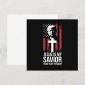 イエスは私の救世主、トランプは私の大統領、トランプ USA 招待状 (正面/裏面)
