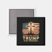 イエスは私の救世主、トランプは私の大統領、聖書の教え マグネット (正面/裏面)