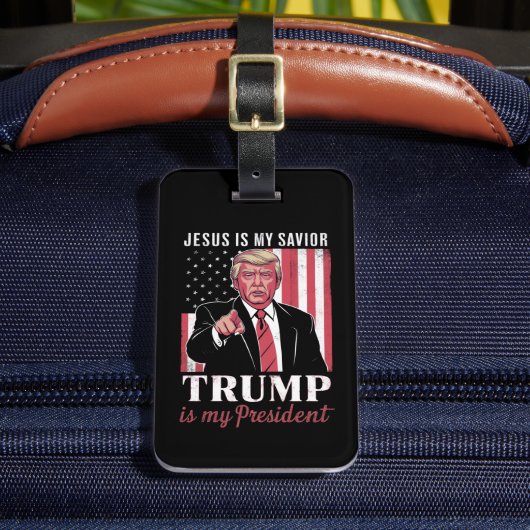 イエスは私の救世主 トランプは私の大統領 選挙 ラゲッジタグ (正面インサイチュ2)