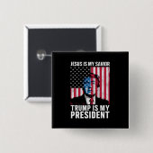 イエスは私の救世主 トランプは私の大統領 2024 缶バッジ (正面&裏面)