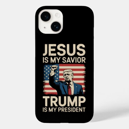 イエスは私の救世主 トランプは私の大統領 47 アメリカ Case-Mate iPhoneケース (裏面)