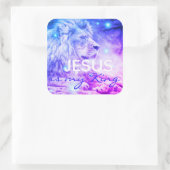 イエスは私の王である |クリスチャン信仰のライオンのシール スクエアシール (バッグ)