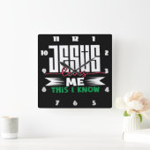 イエスは私の知る限り私を愛している スクエア壁時計 (ホーム)