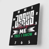 イエスは私の知る限り私を愛している スクエア壁時計 (傾斜)