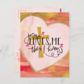 「イエスは私の知る限り私を愛している」バレンタインデー ポストカード (正面/裏面)