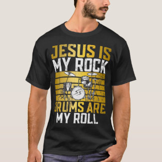 イエスは私の磐 ドラムは私の使命 クリスチャン ドラム Tシャツ