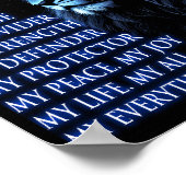 イエスは私の神であり、私の主である私の救い主である青いキリスト ポスター (角)