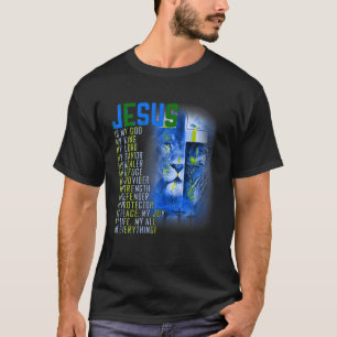 イエスは私の神である私の主は私の救い主ブルーライオンC Tシャツ