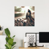 イエスは私の羊飼いのキリスト教聖書芸術である ポスター (ホームオフィス)