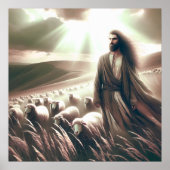 イエスは私の羊飼いのキリスト教聖書芸術である ポスター (正面)