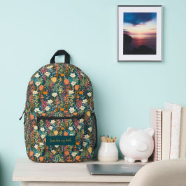 "イエスは私の背中を持っている"フローラプリントカットソーBackpack プリントバックパック