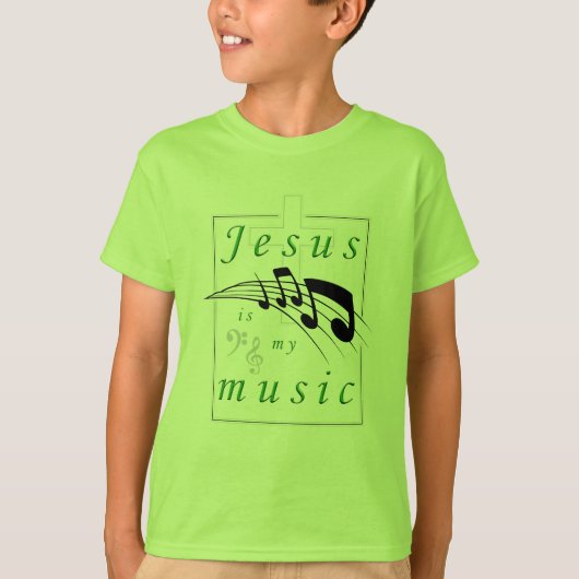 イエスは私の音楽クリスチャンである Tシャツ (正面)