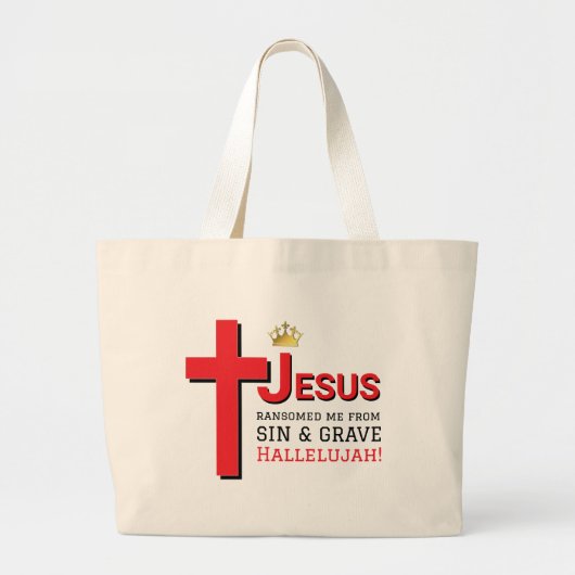 イエスは私をキリスト教の復活祭に追い込んだ ラージトートバッグ (正面)