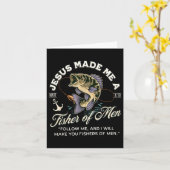 イエスは私を人々のクリスチャンの魚のおもしろい釣り人にした カード (黄色い花)