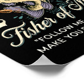イエスは私を人々のクリスチャンの魚のおもしろい釣り人にした ポスター (角)