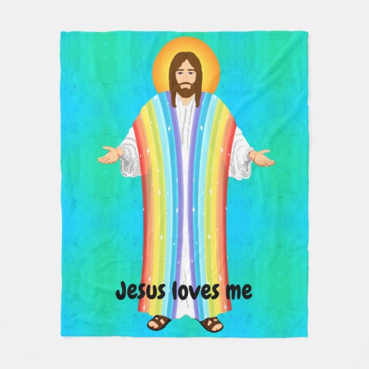 イエスは私を愛しているフリースブランケット フリースブランケット (正面)