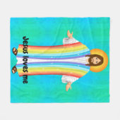 イエスは私を愛しているフリースブランケット フリースブランケット (正面(横))