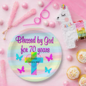 イエスは私を愛している70番目の誕生日紙プレート ペーパープレート (パーティー)