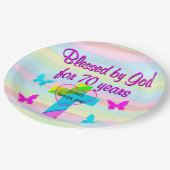 イエスは私を愛している70番目の誕生日紙プレート ペーパープレート (アングル)