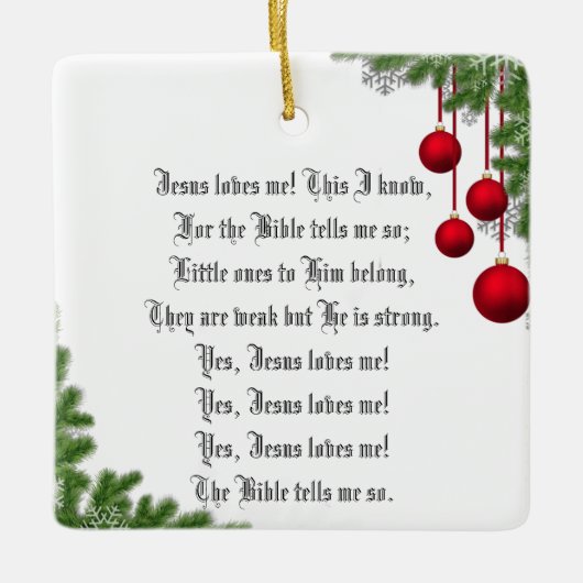 イエスは私を愛している セラミックオーナメント (正面)